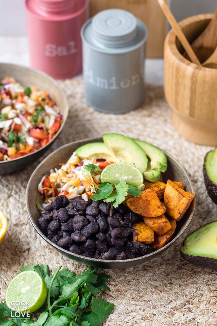 Sweet Potato Black Bean Burrito Bowl (Vegan, GlutenFree)