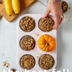Pin for pinterest graphic with image of muffins and text on top.