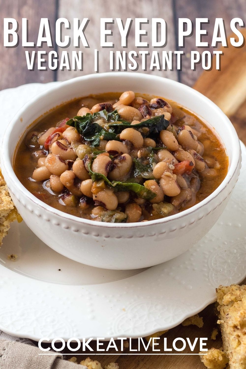 Healthy Instant Pot Black Eyed Peas (Vegan) + Stove Top Option