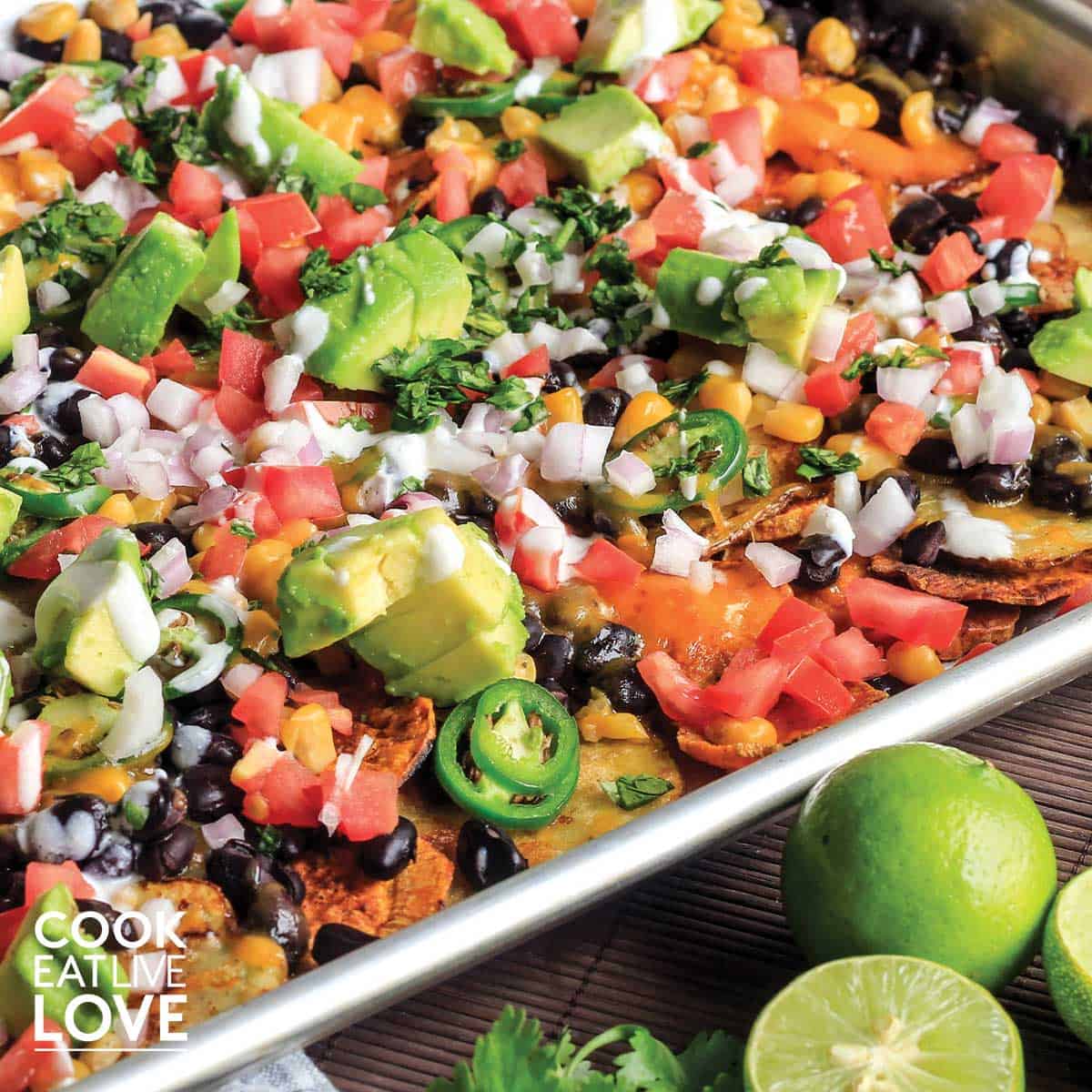 Plate of nachos with salsa on a table