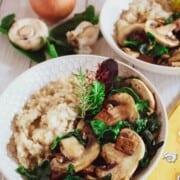 Savory oatmeal with mushrooms