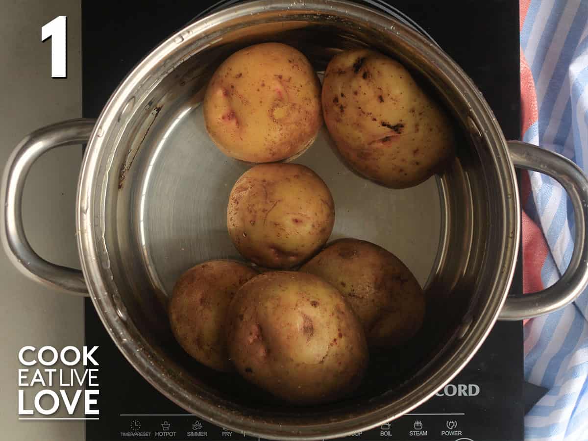 Potatoes in water to boil