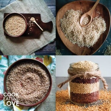 Collage of whole grains