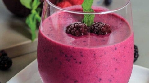 Bright purple-pink berry beet smoothie