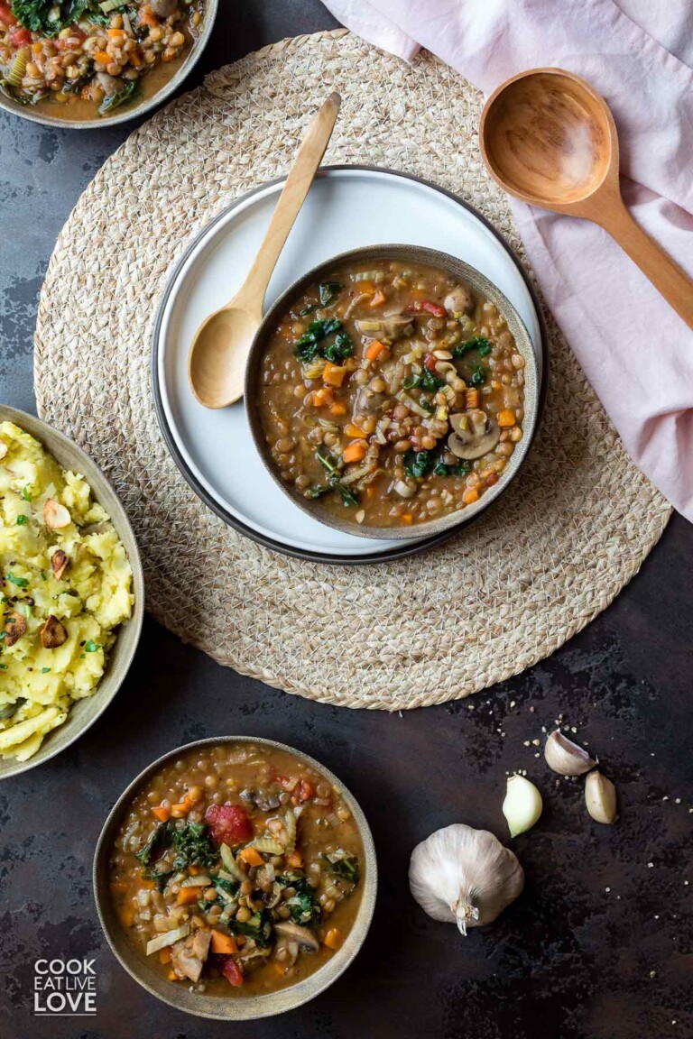 Easy Mushroom Lentil Stew Instant Pot (Vegan) Cook Eat Live Love