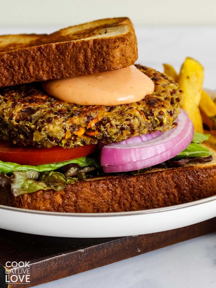 Easy Baked Vegan Quinoa Patties (No Bean Veggie Burger)