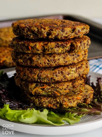 Easy Baked Vegan Quinoa Patties (No Bean Veggie Burger)