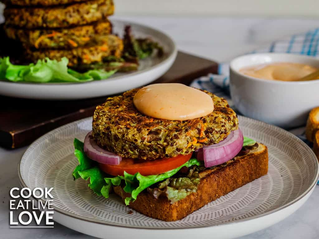 Easy Baked Vegan Quinoa Patties (No Bean Veggie Burger)