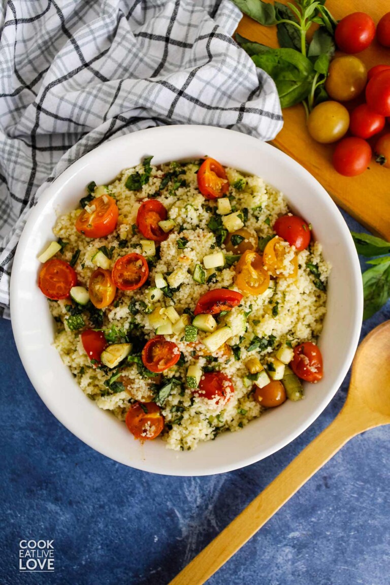 Vegetable Couscous with Zucchini and Tomato Cook Eat Live Love