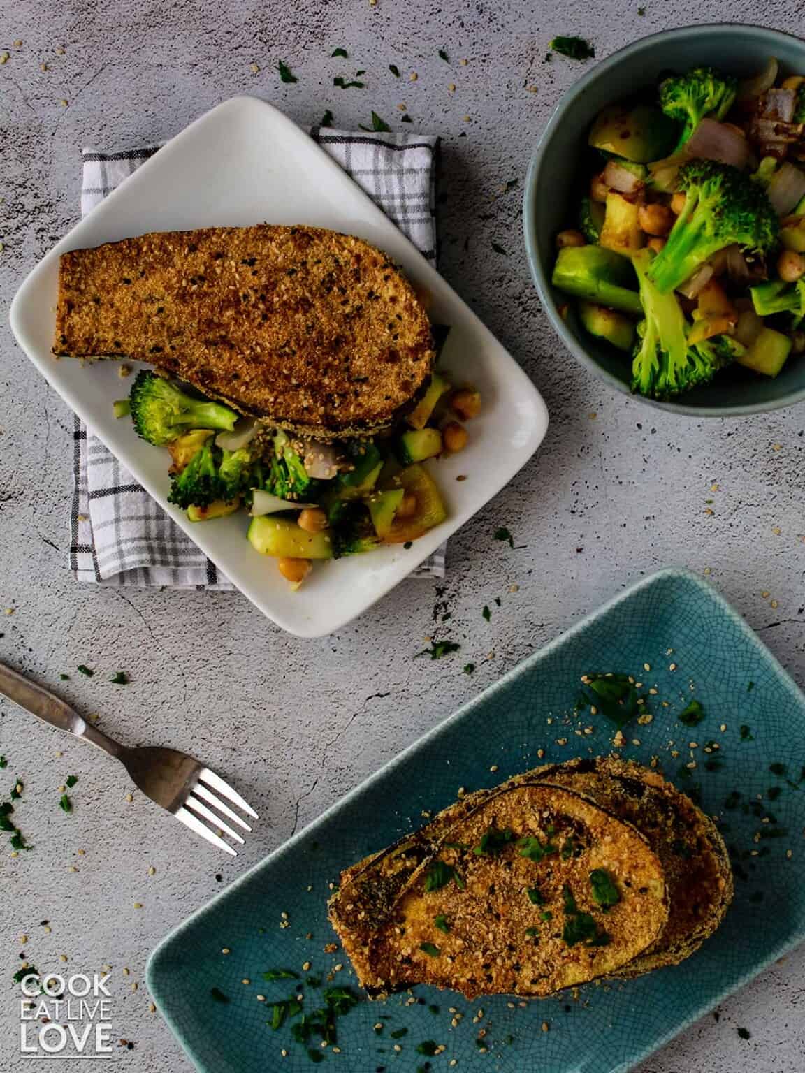 Crispy Baked Breaded Eggplant Cutlets Recipe Cook Eat Live Love