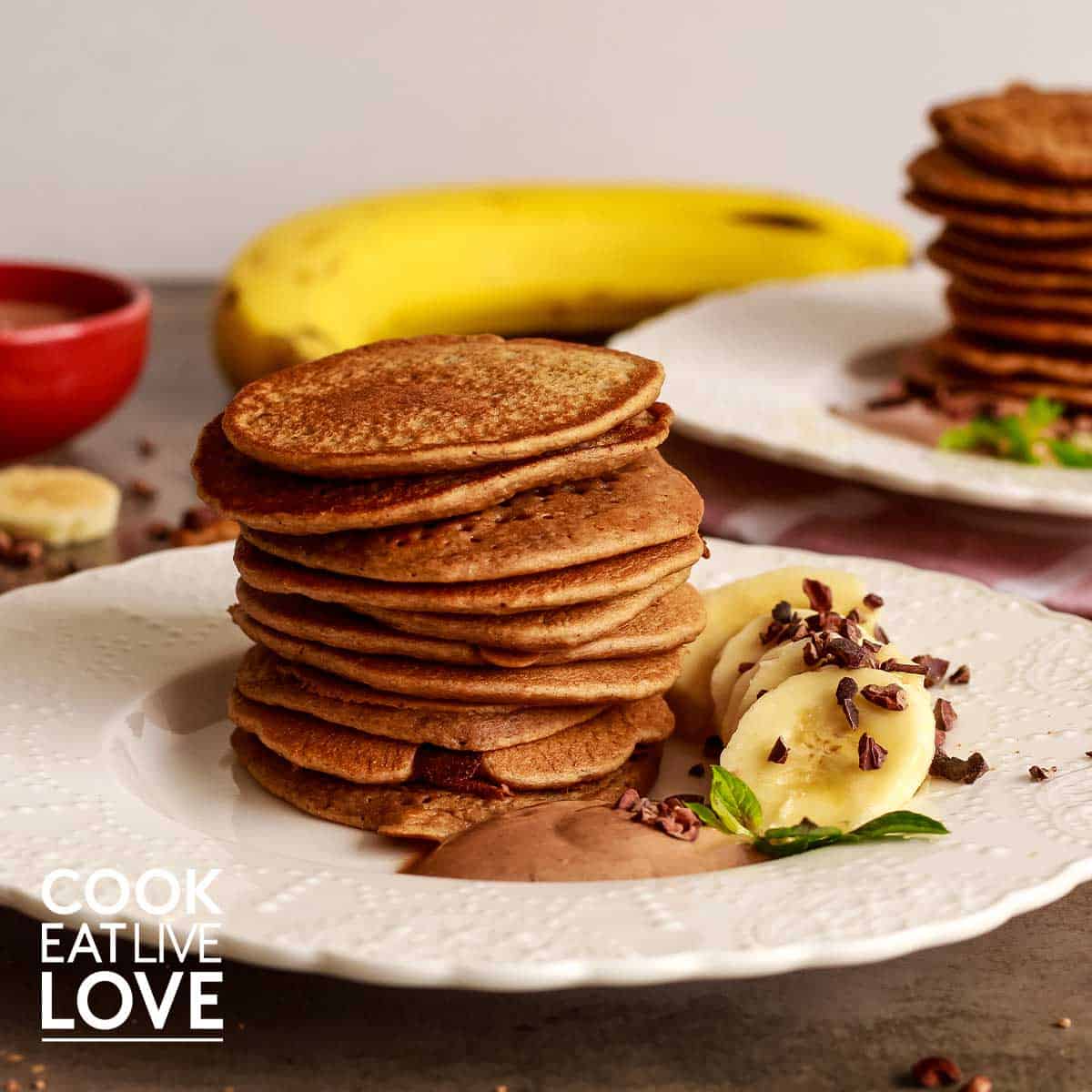 Chocolate Banana Protein Pancakes Cook Eat Live Love