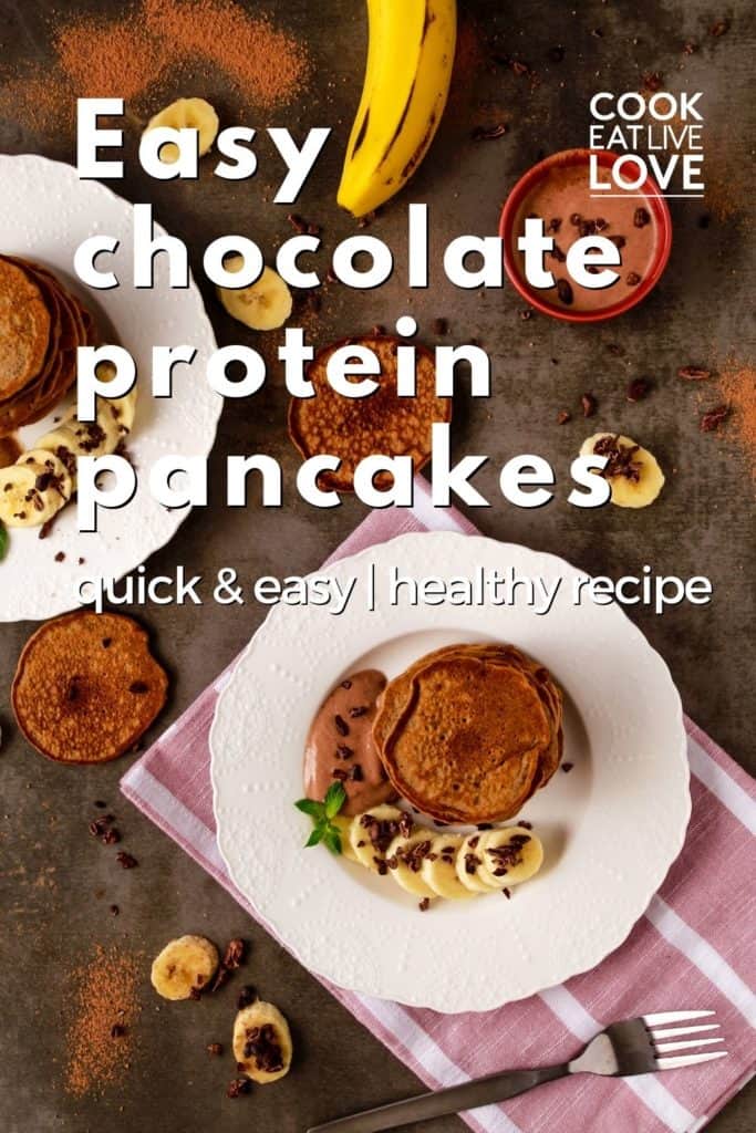 Pin for pinterest graphic for protein pancakes