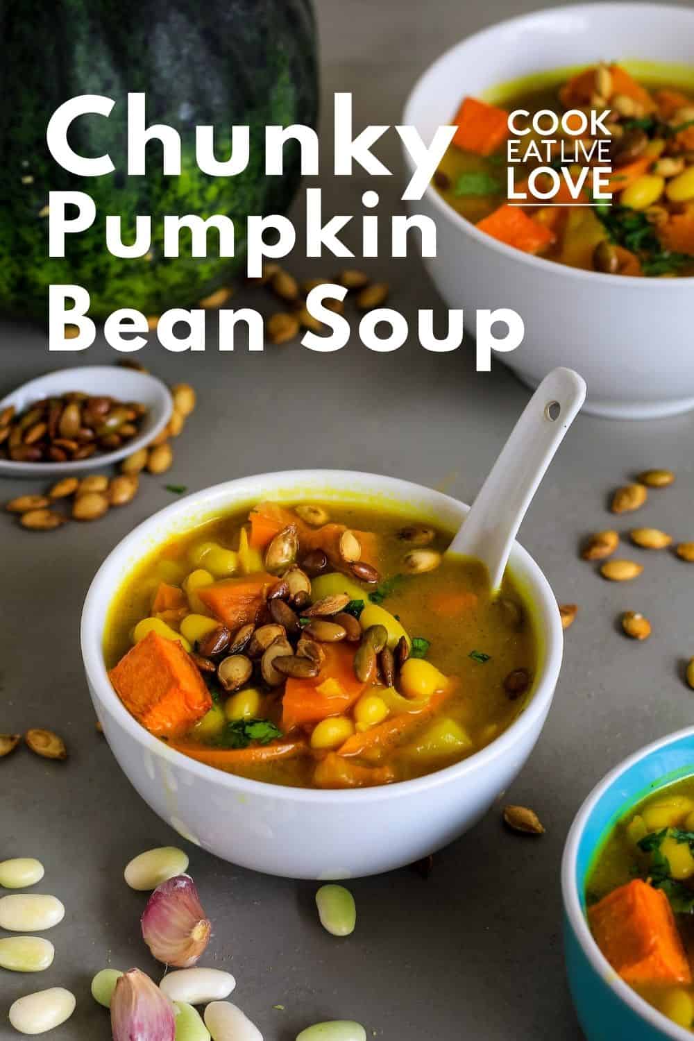 Healthy Pumpkin Soup Recipe with White Beans ~ Cook Eat Live Love