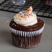 Closeup view of healthy cupcake ready to eat.