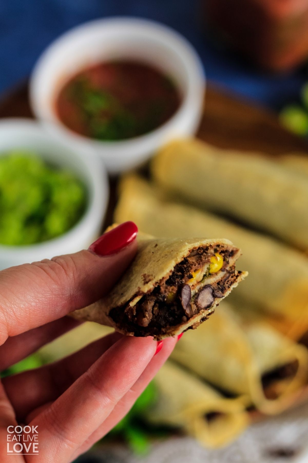 Homemade Vegan Taquitos with Black Beans and Corn Cook Eat Live Love