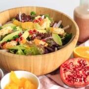 Salad in a bowl on a table