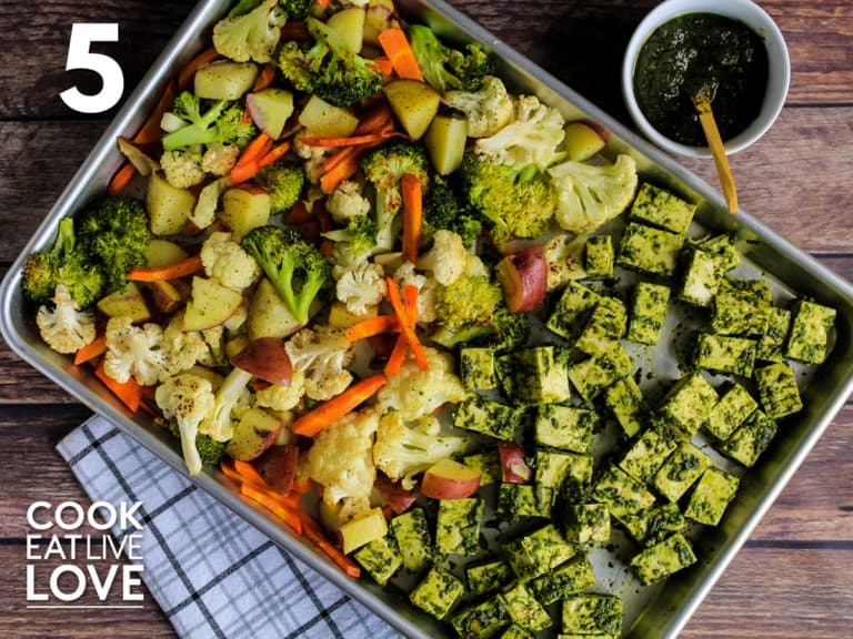 Easy Pesto Tofu Sheet Pan Recipe with Vegetables Cook Eat Live Love
