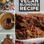 Pin for pinterest with multiple images of vegan brownies