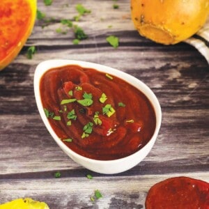 Chipotle bbq sauce on table