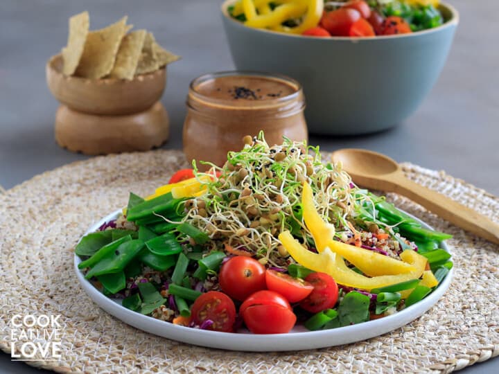 Veggie Salad Bowl with Sprouted Lentils Recipe - Cook Eat Live Love