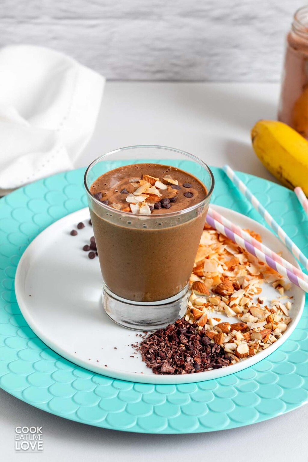 Easy Banana Dark Chocolate Smoothie Cook Eat Live Love