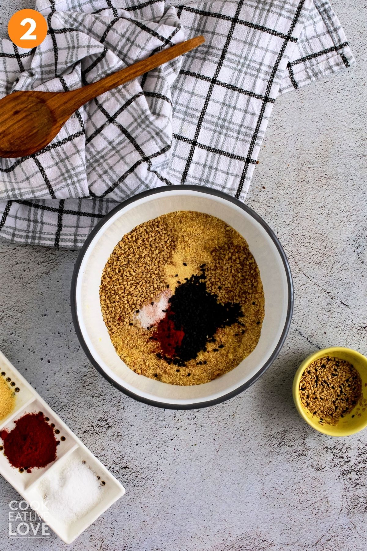 Breading mixture in a bowl. 