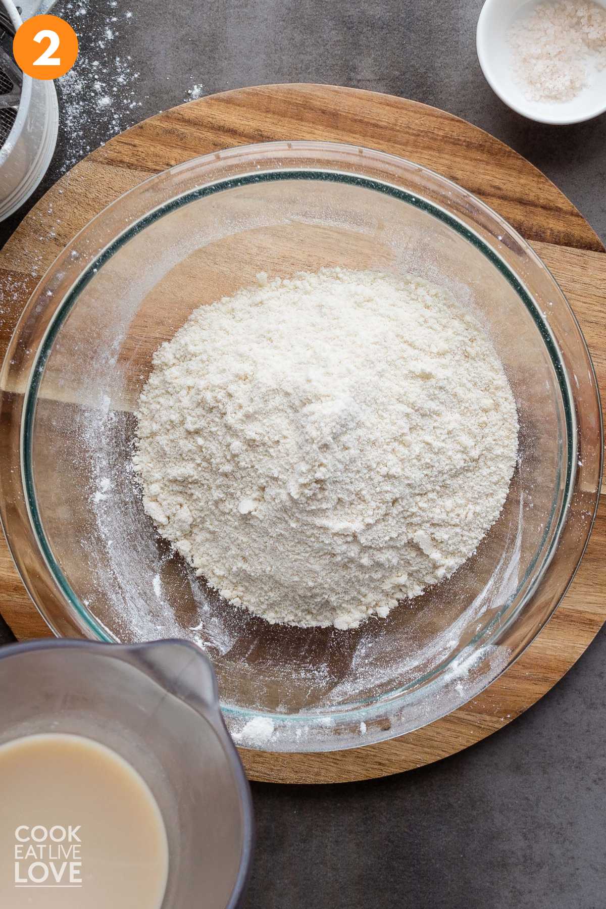 Flour and butter mixture in a bowl.