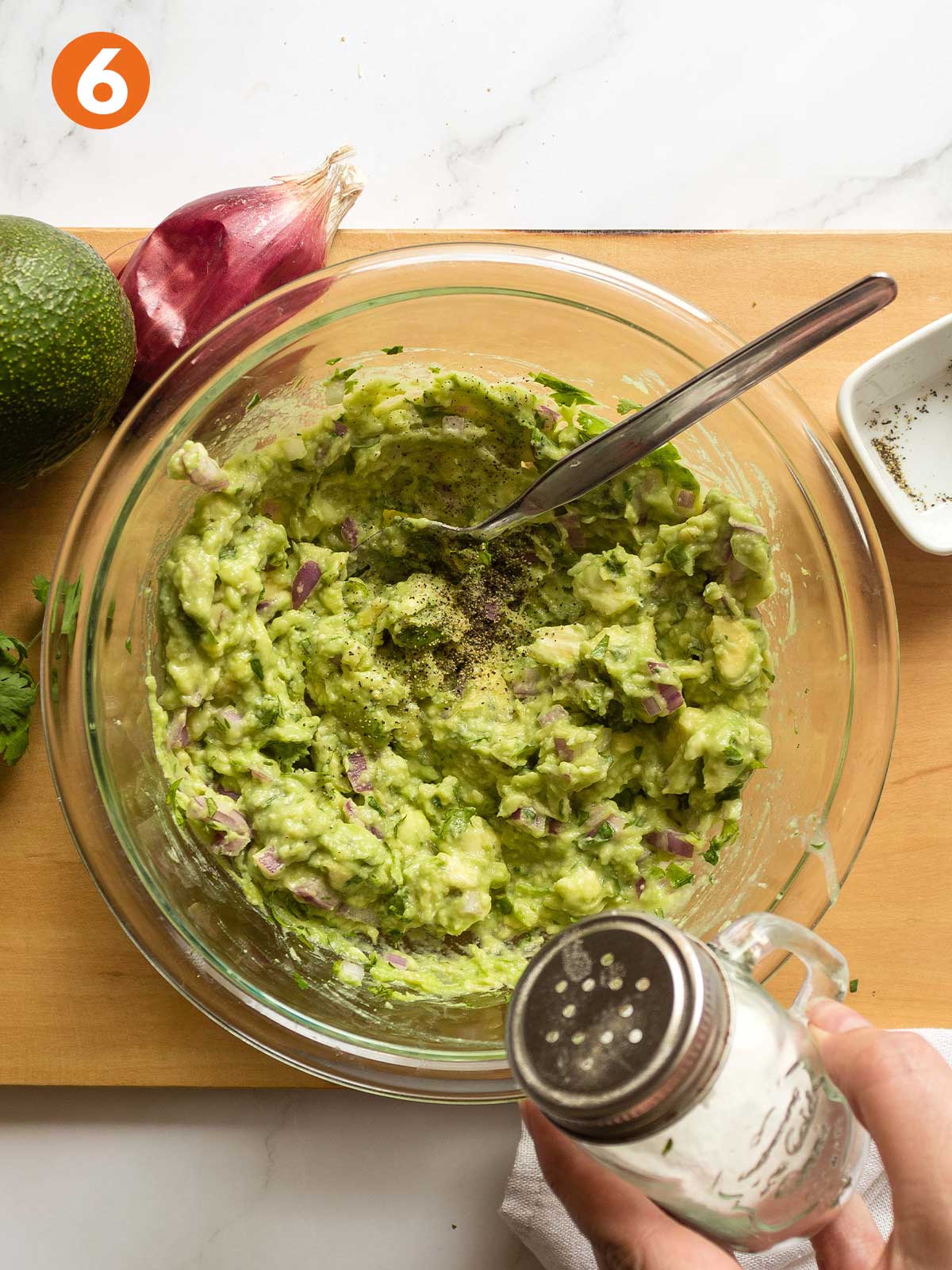 Guacamole mixed together in a bowl.