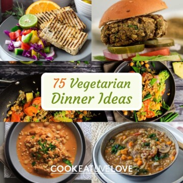 Collage of recipes in this vegetarian dinner ideas collection.