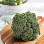 Pin for pinterest graphic for how to blanch broccoli.