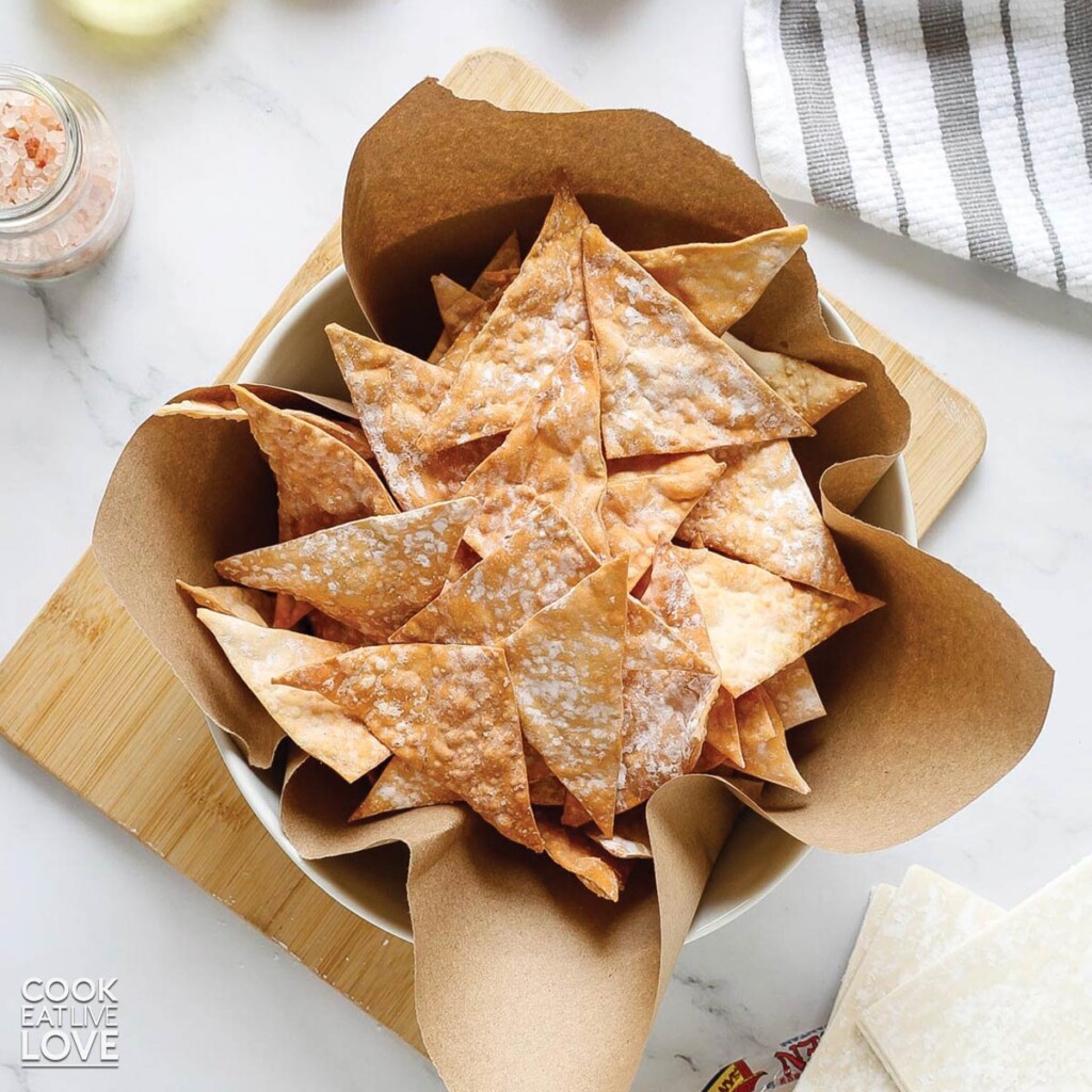 Crispy Wonton Chips in the Air Fryer Cook Eat Live Love
