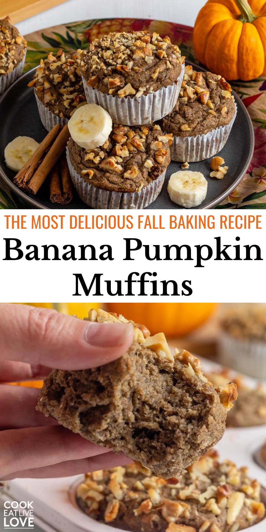 Pin for pinterest graphic with image of muffins and text on top.