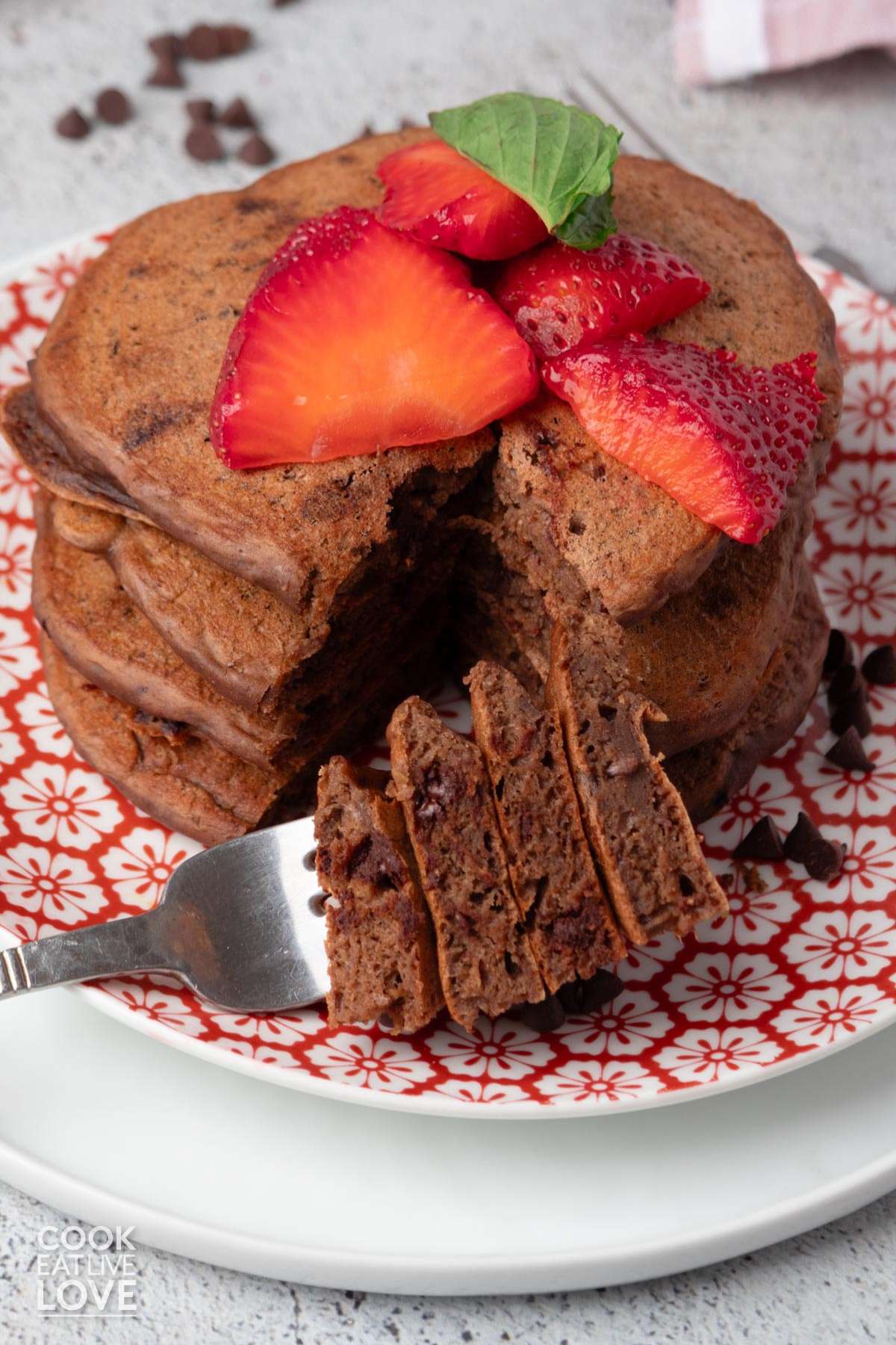 Food on a plate, with Pancake and Protein