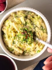 Savory oats in a bowl for breakfast