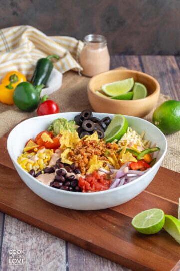 Easy Vegan Taco Salad with Tofu Taco Meat - Cook Eat Live Love