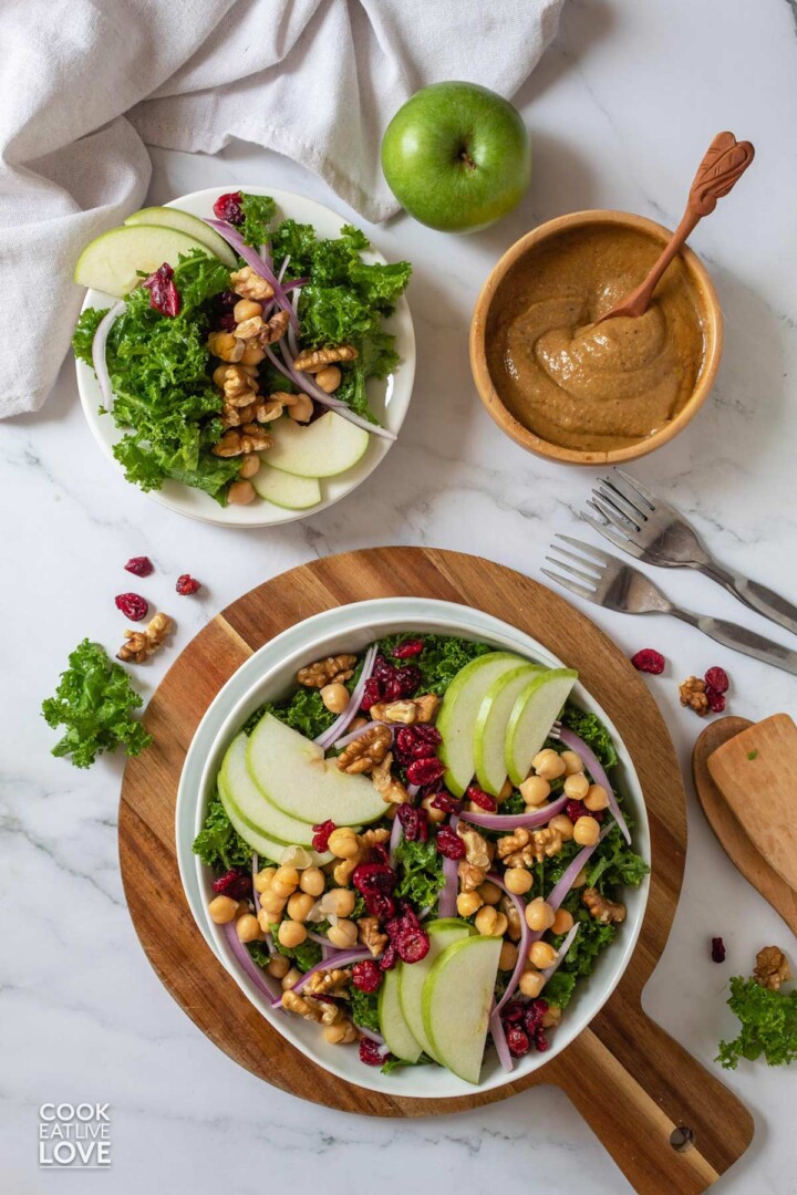Easy Kale Salad with Tahini Balsamic Dressing Cook Eat Live Love