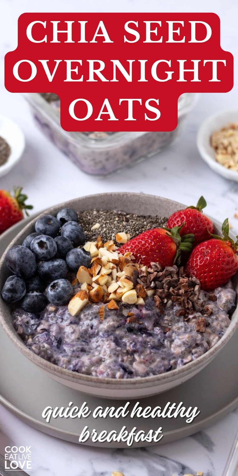 Pin for pinterest graphic for chia overnight oats.