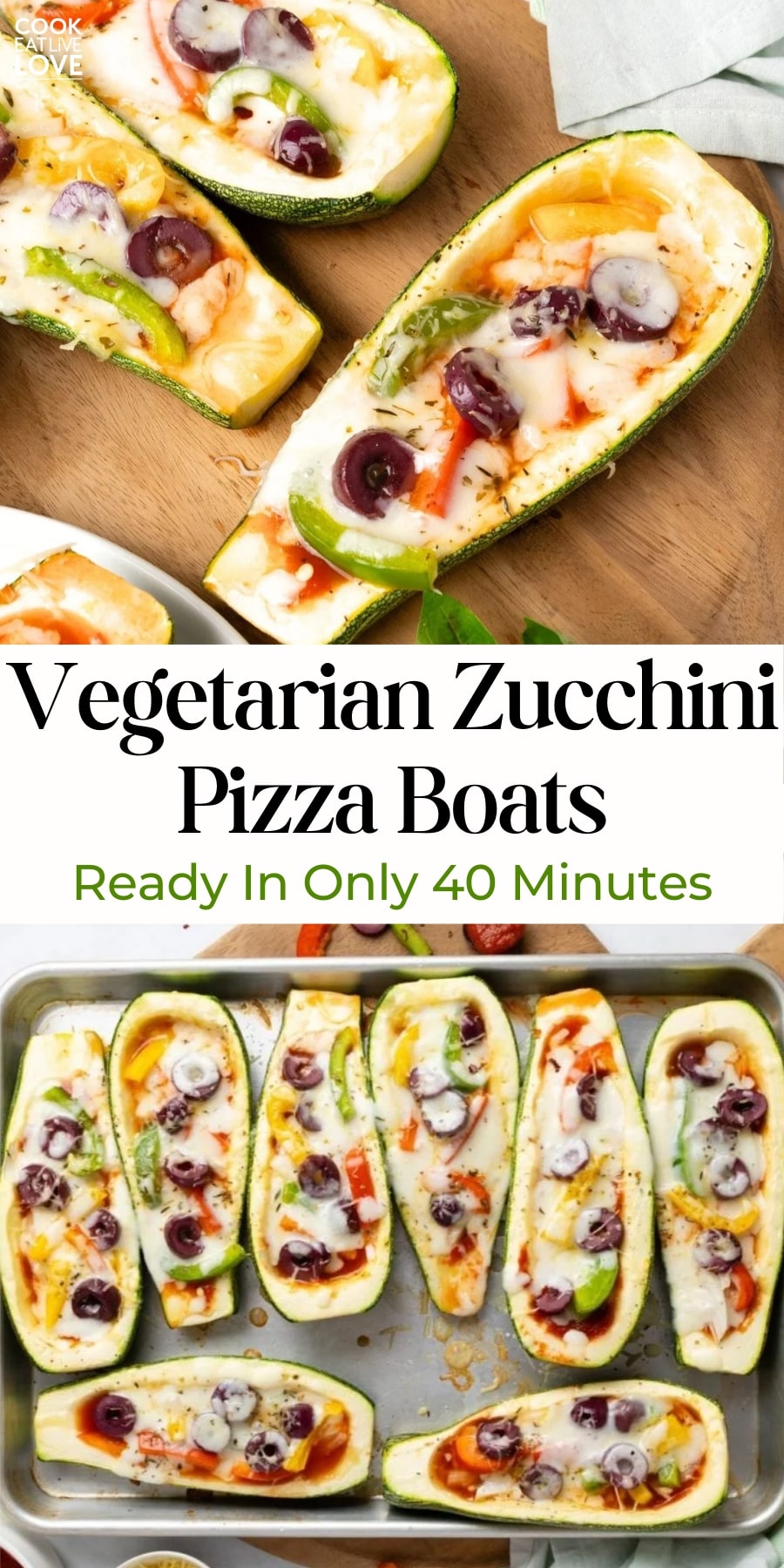 Pin for pinterest graphic with images of pizza boats and text on top.