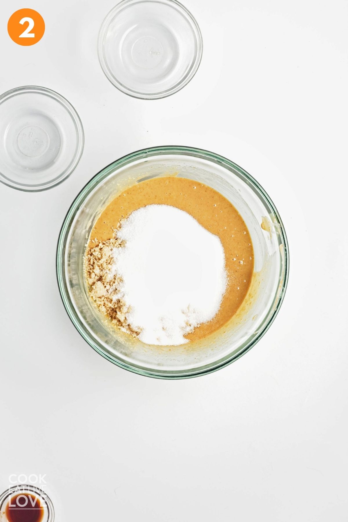 Sugar added to the peanut butter mixture. 
