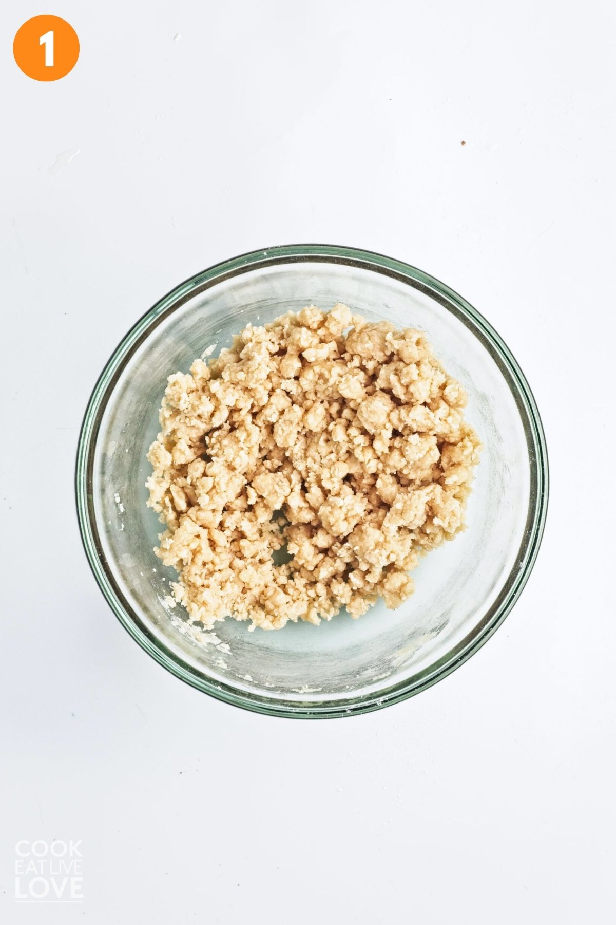 Crust mixture in a bowl. 