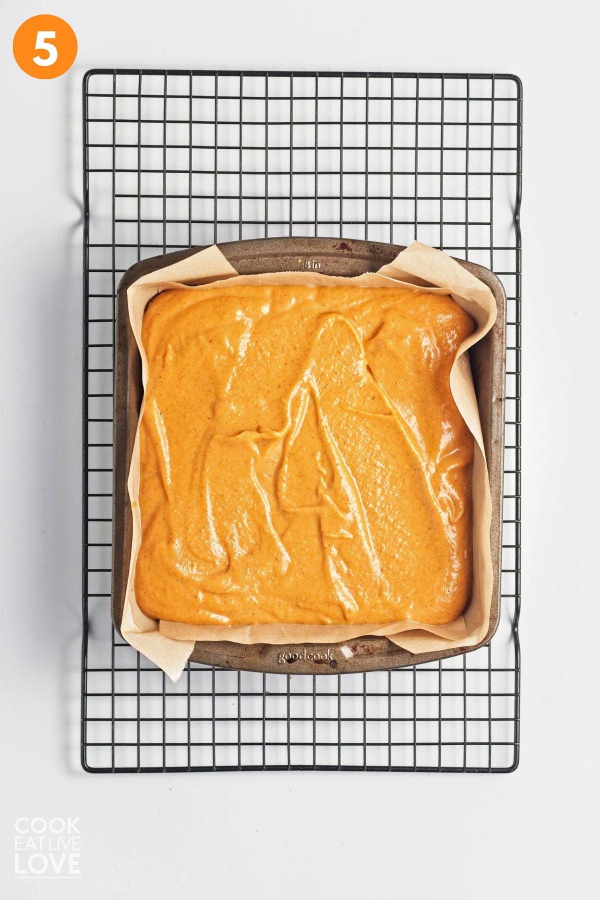 Pumpkin mixture poured over the top of the baked crust.