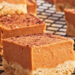 Pinterest graphic with image of sweet potato bars and text on top.