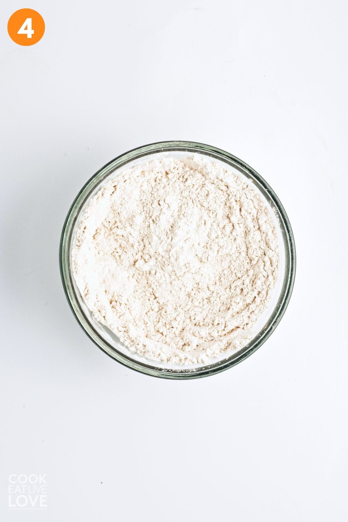 Dry ingredients in a bowl. 