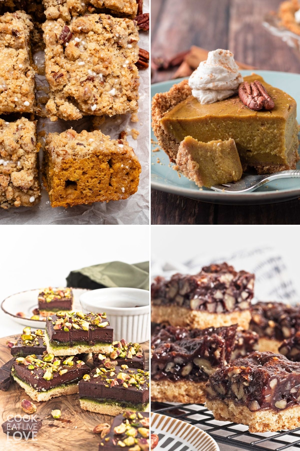 Four Thanksgiving dessert recipes that work great for potlucks. 