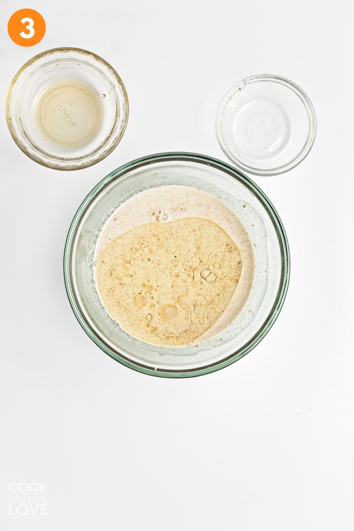 Other wet ingredients added to the flax and milk mixture. 