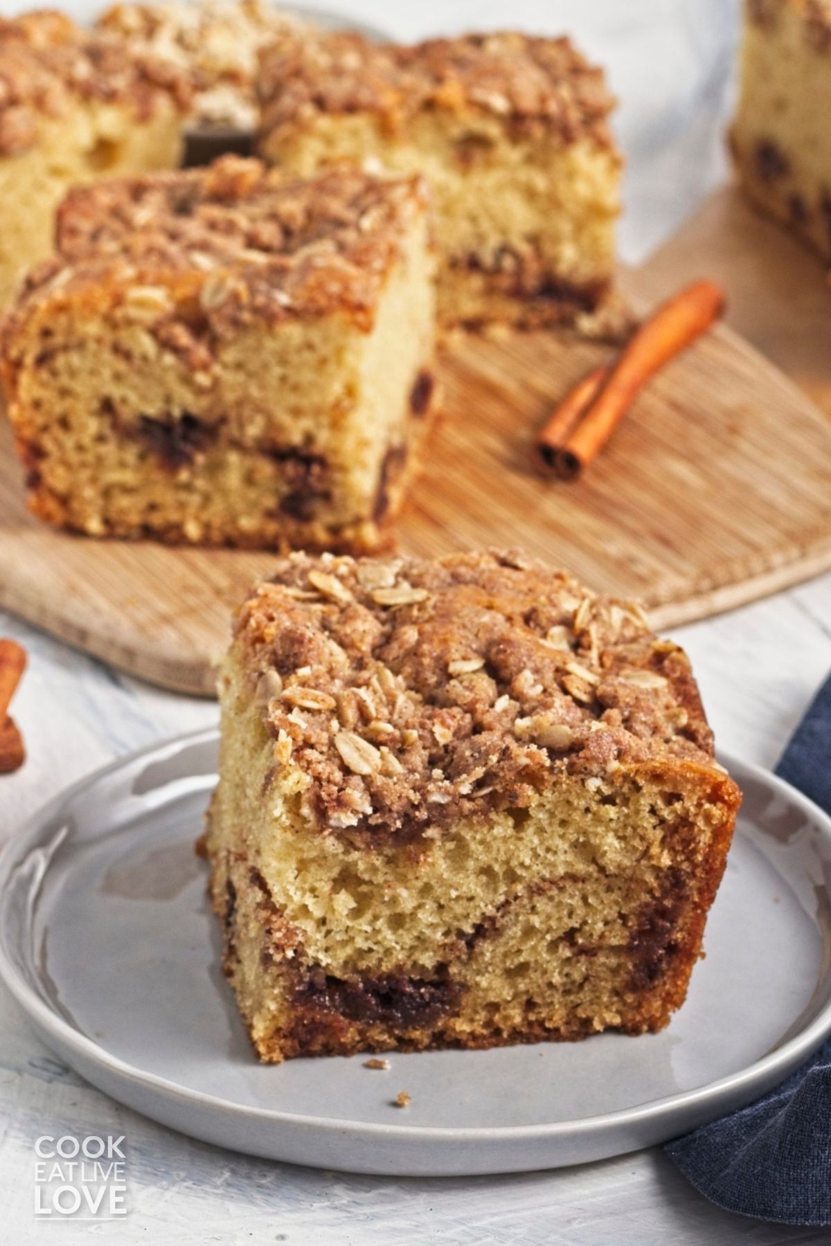 Coffee cake on a plate.