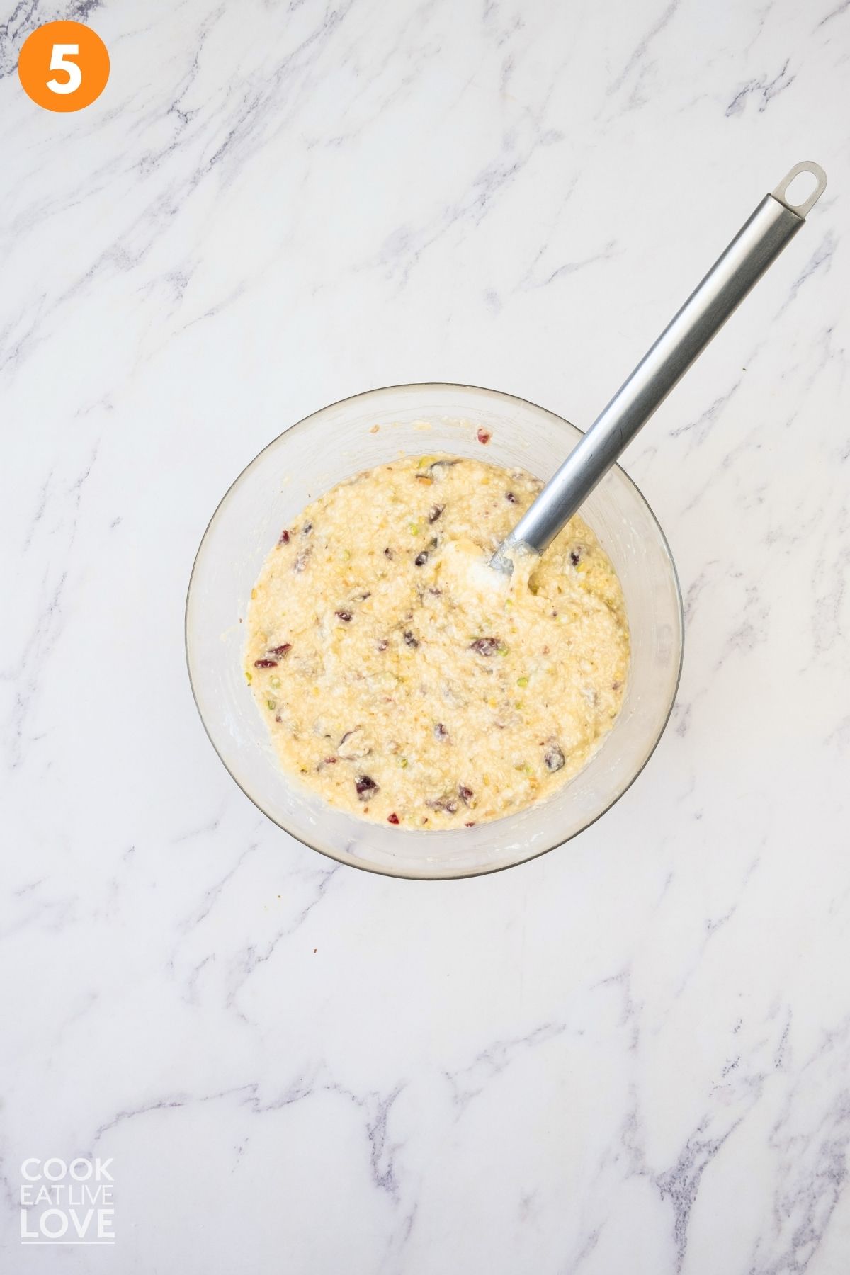 The mixture covered in a bowl to chill.