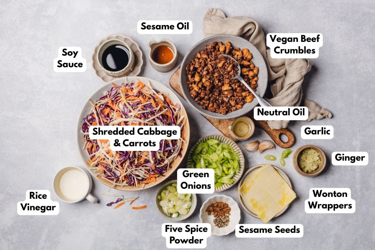 Ingredients to make this dish on a table.