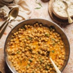Pinterest graphic with image of marry me chickpeas and text on top.