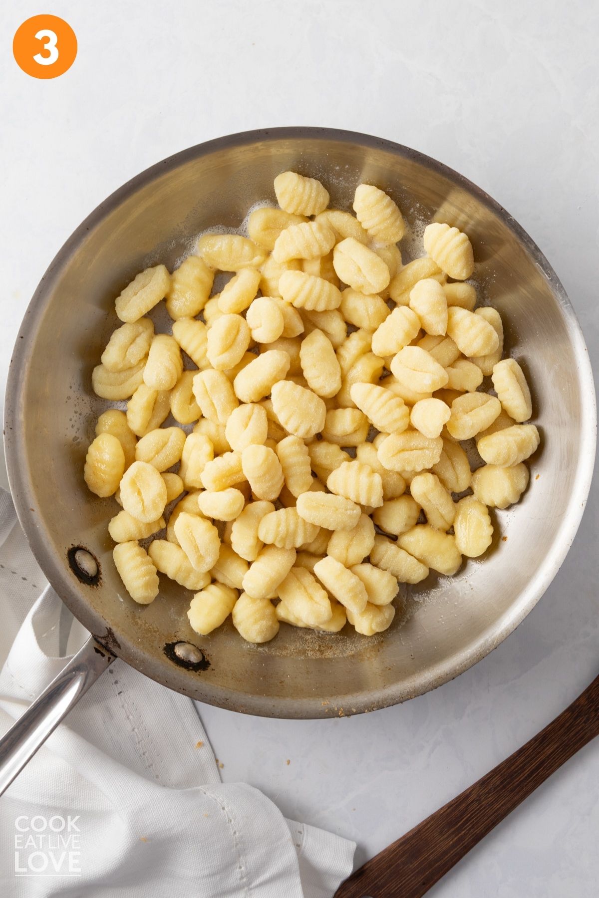 Gnocchi in a pot.
